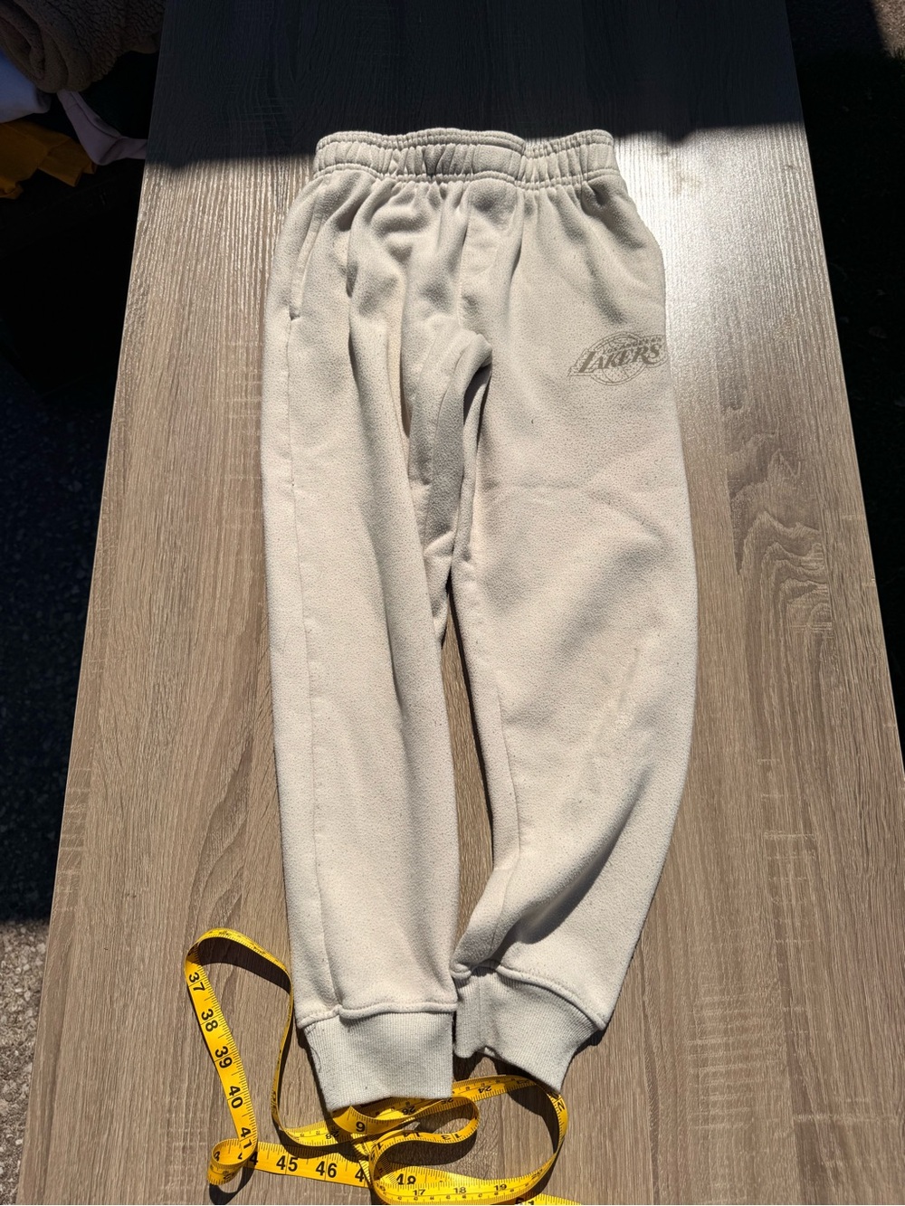 NBA LA Lakers Kids Cream Sweatpants with Elastic Waistband